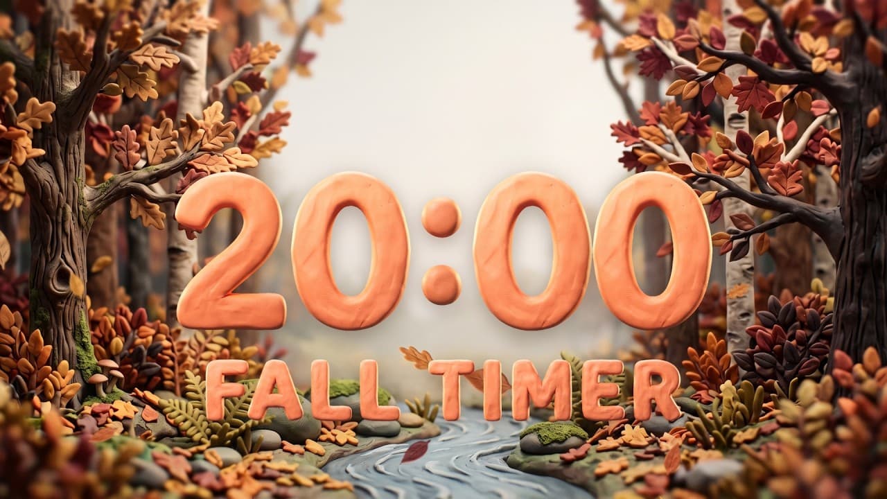 20 Minute Fall Timer with Relaxing Piano Music | Autumn Scene – Autumn Forest Background