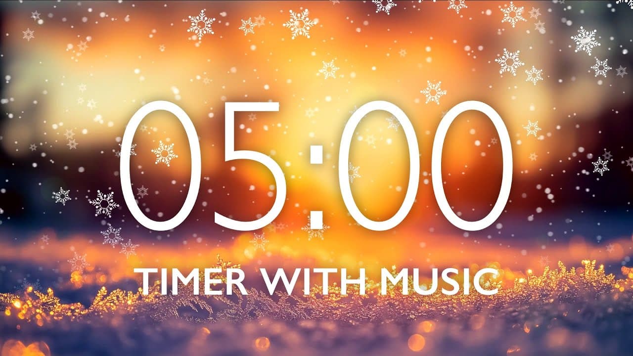 5 Minute Timer with Relaxing Music and Alarm – Snowfall Background