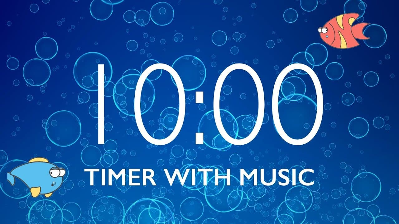 10 Minute Classroom Homework Timer with Music & Alarm – Underwater Background