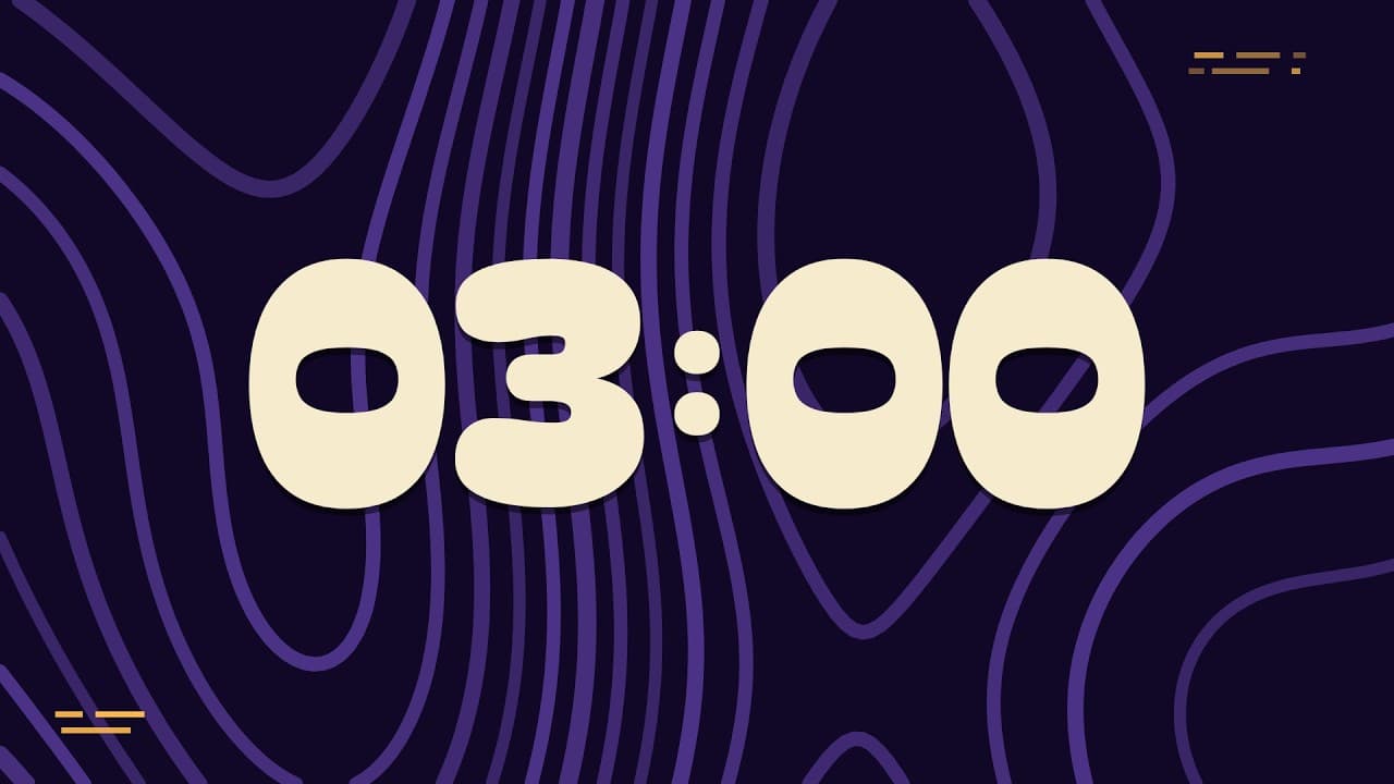 3 Minute Timer with Relaxing Music and Alarm – Contours Background