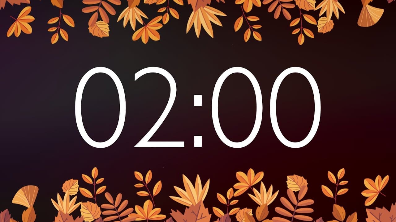 2 Minute Fall Timer with Gentle Alarm (No Music) – Autumn Leaves Background