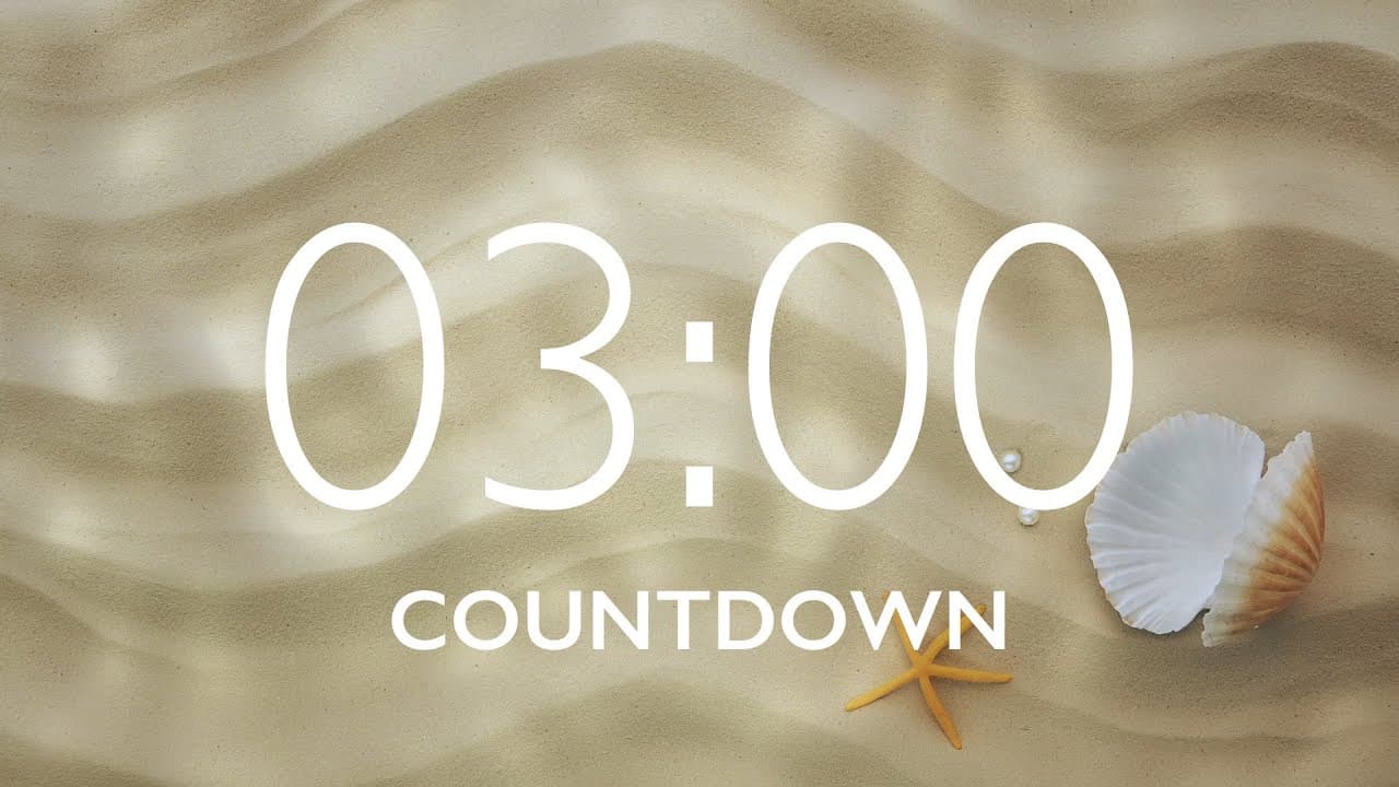 3 Minute Timer with Relaxing Music and Alarm – Sand Background