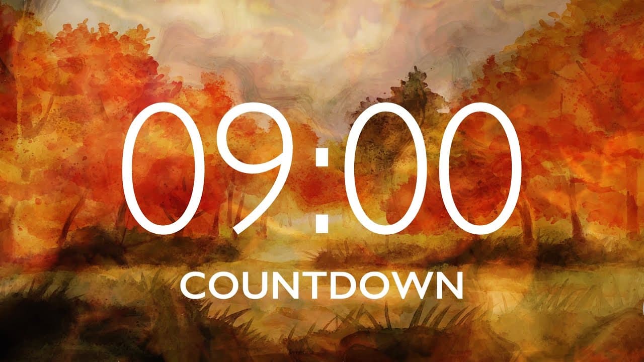 9 Minute Fall Leaves Timer with Relaxing Music and Alarm – Autumn Forest Background