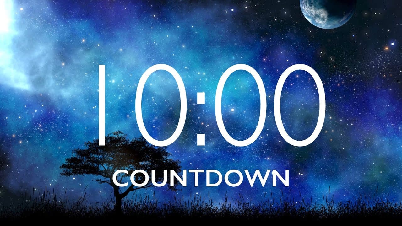 10 Minute Timer with Relaxing Music and Alarm – Starry Sky Background