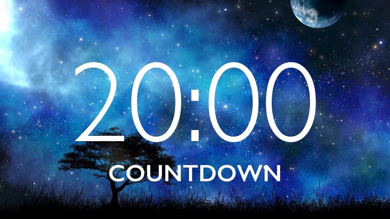 20 Minute Timer with Relaxing Music and Alarm – Starry Sky Background