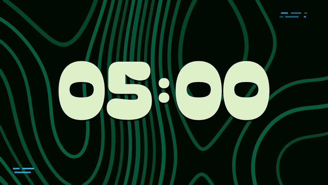 5 Minute Timer with Relaxing Music and Alarm – Contours Background