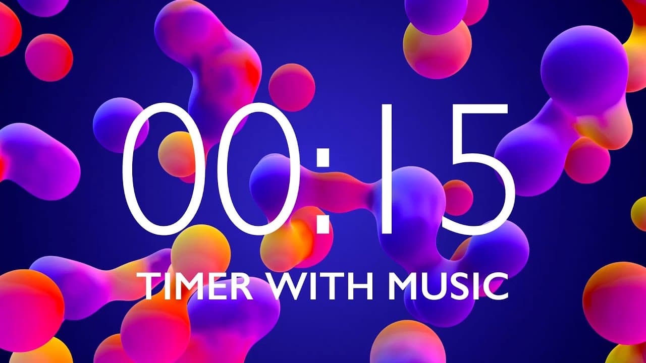 15 Seconds Timer with Relaxing Music and Alarm – Lava Lamp Background