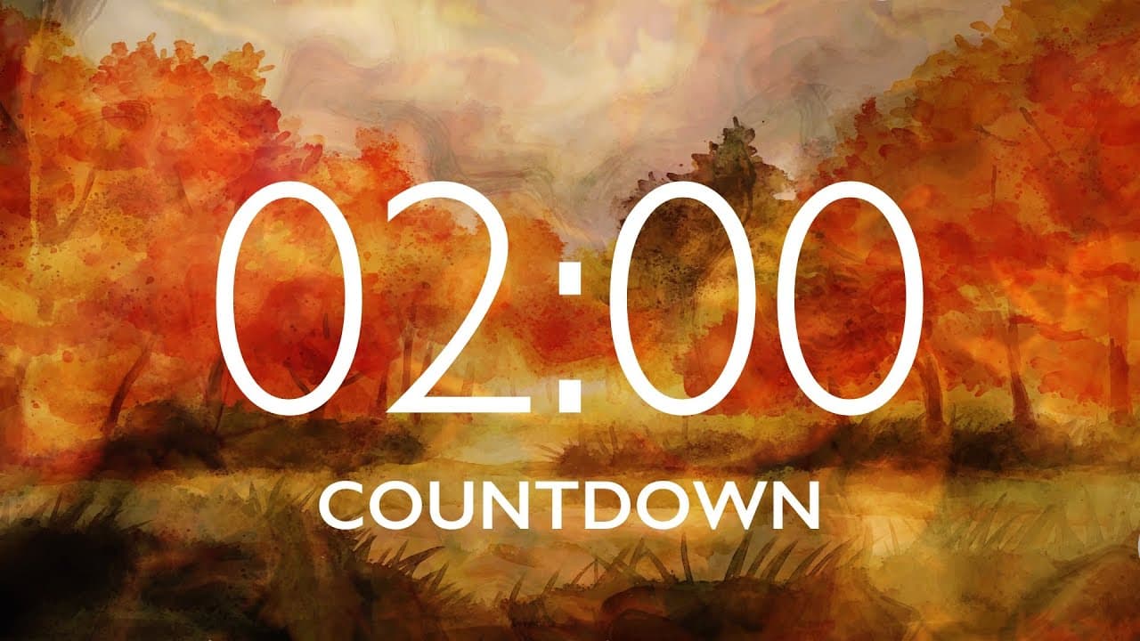 2 Minute Fall Leaves Timer with Relaxing Music and Alarm – Autumn Forest Background