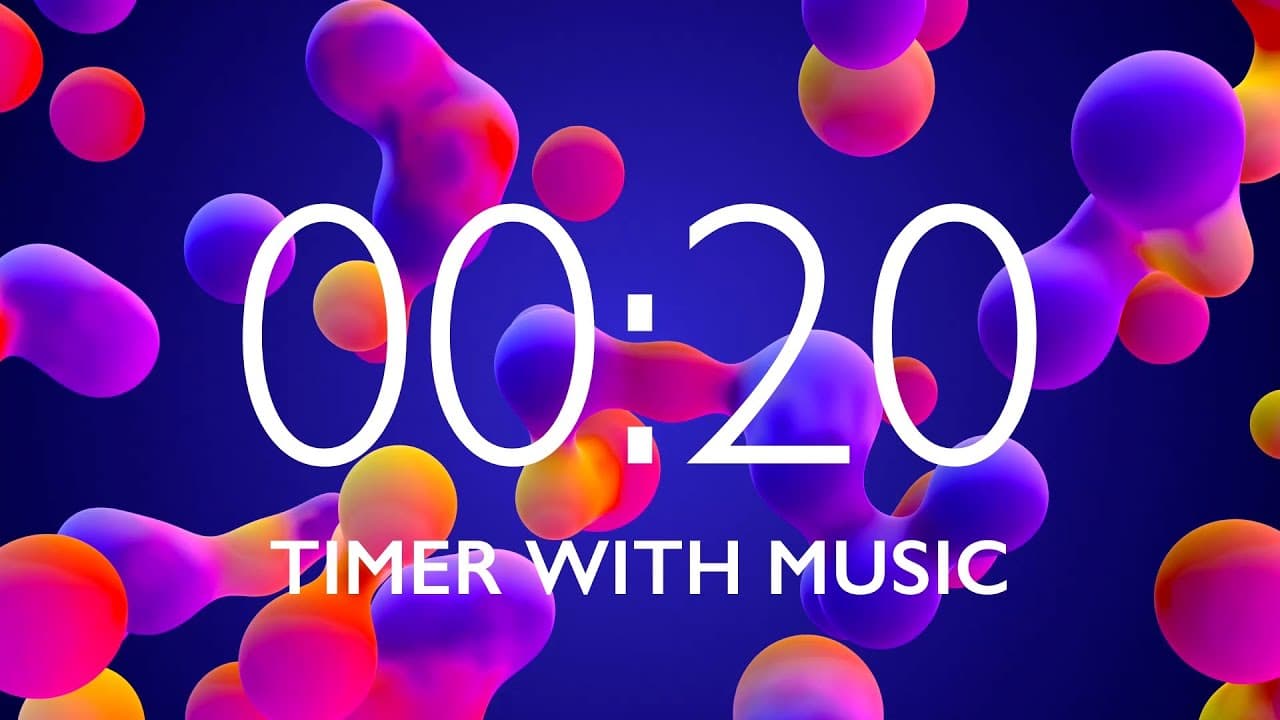20 Seconds Timer with Relaxing Music and Alarm – Lava Lamp Background