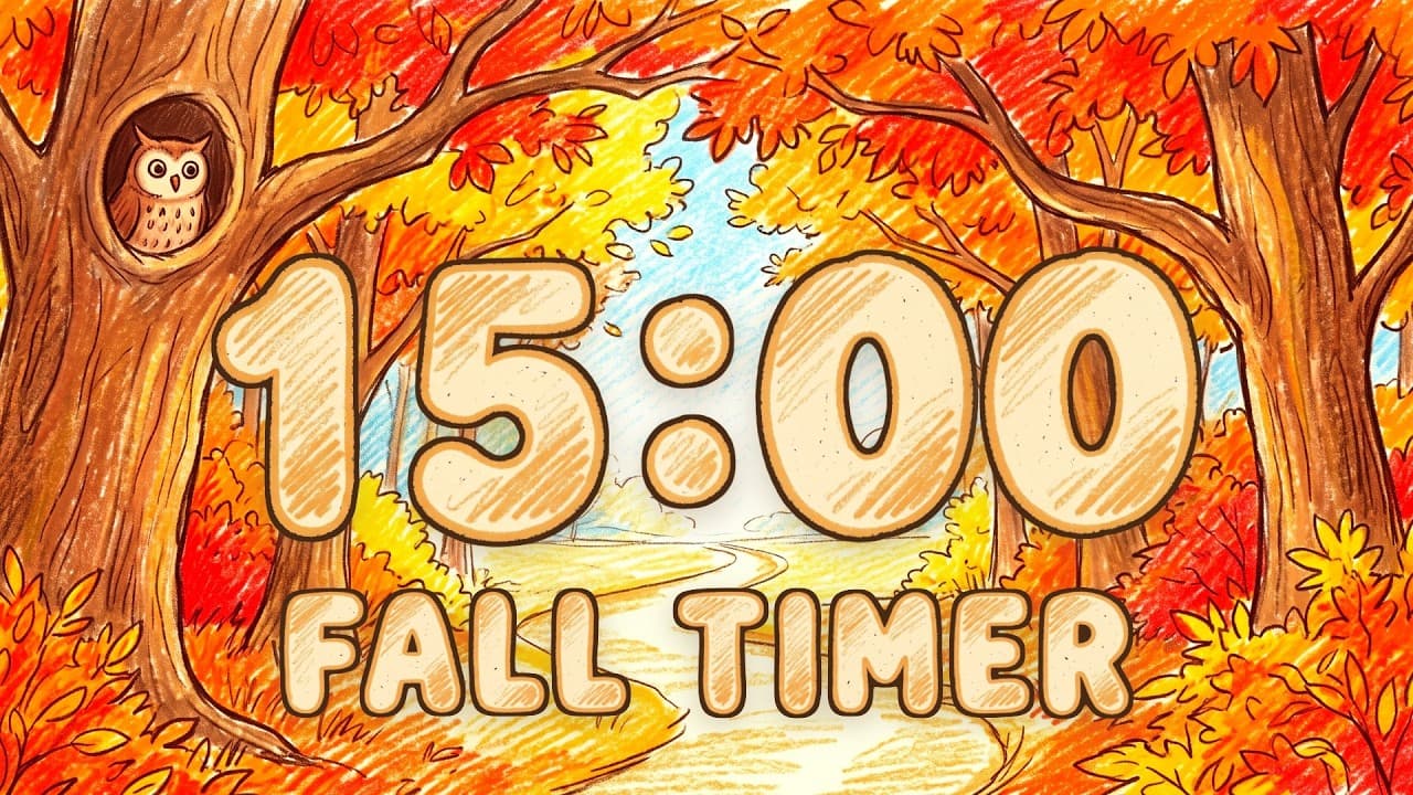 15 Minute Fall Timer with Relaxing Lofi Music | Autumn Scene, Version 3