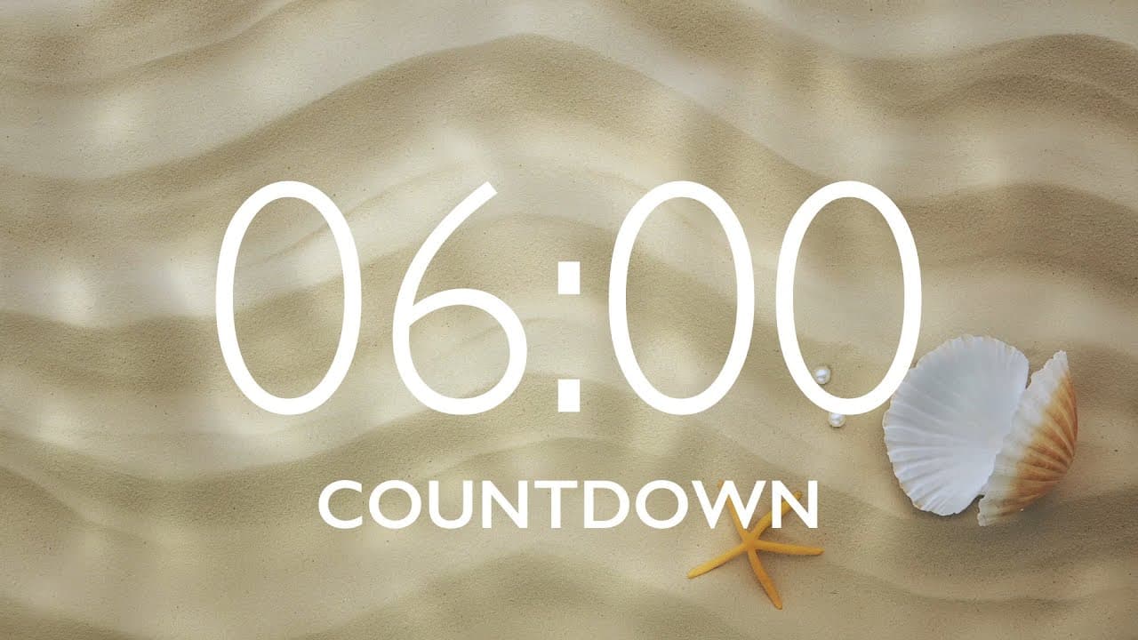 6 Minute Timer with Relaxing Music and Alarm – Sand Background
