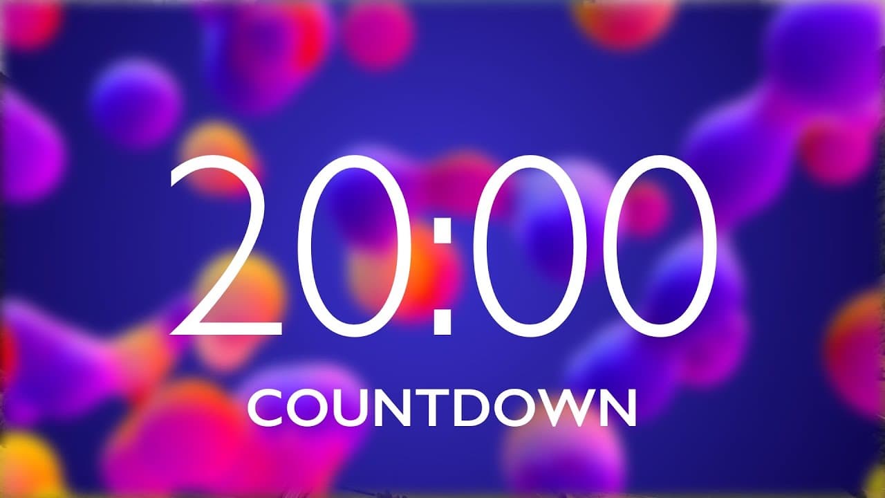 20 Minute Timer with Relaxing Music and Alarm – Lava Lamp Background