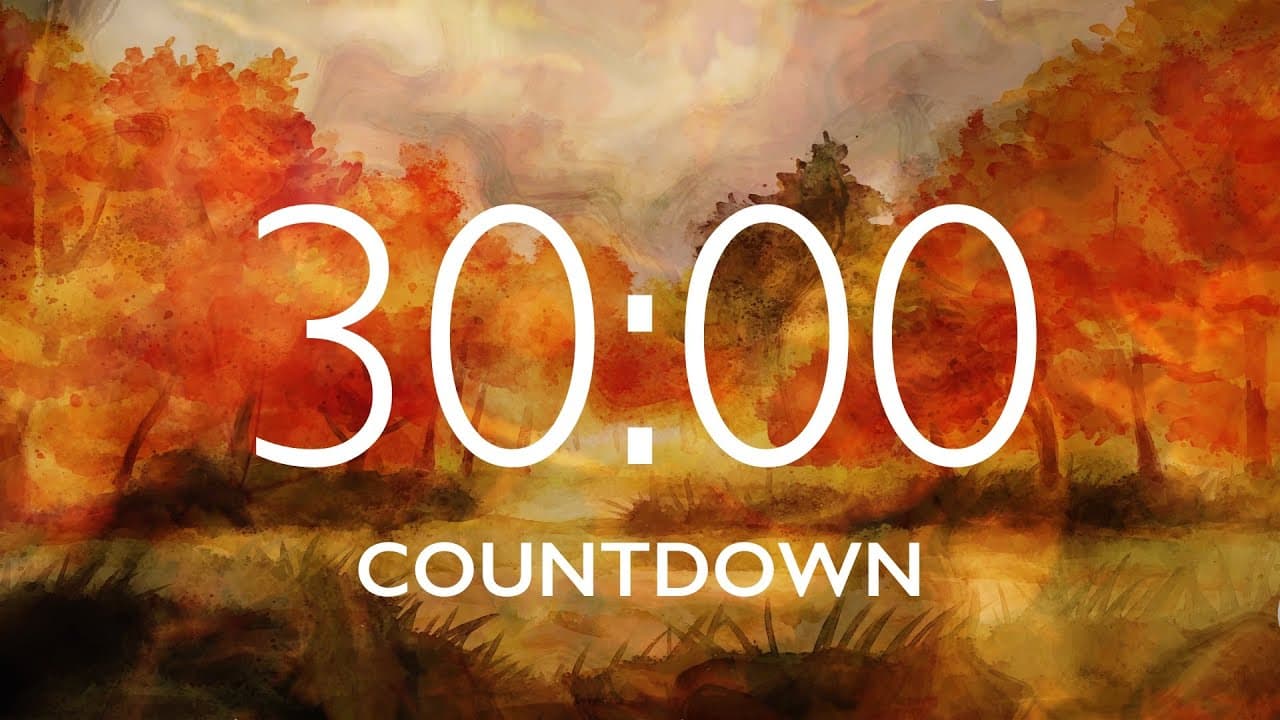 30 Minute Fall Leaves Timer with Relaxing Music and Alarm – Autumn Forest Background