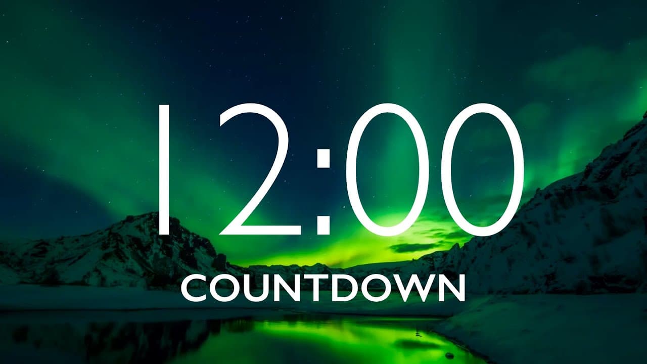 12 Minute Timer with Relaxing Music and Alarm (Northern Lights)