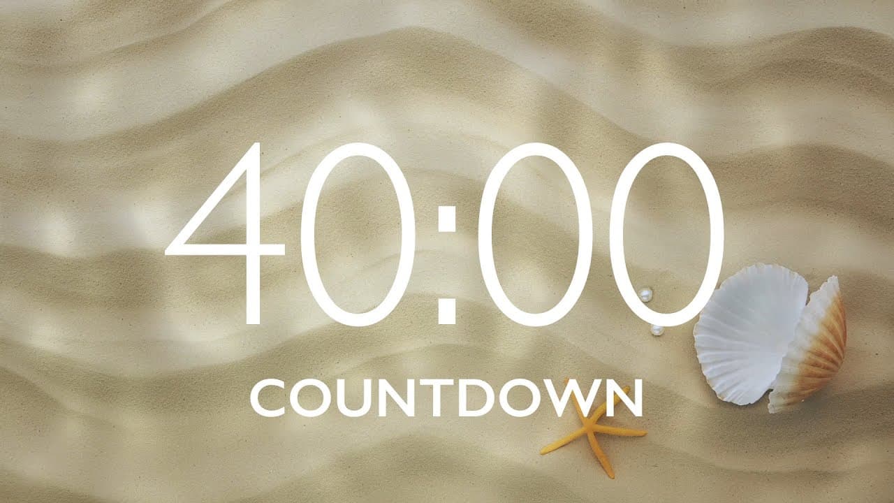 40 Minute Timer with Relaxing Music and Alarm – Sand Background