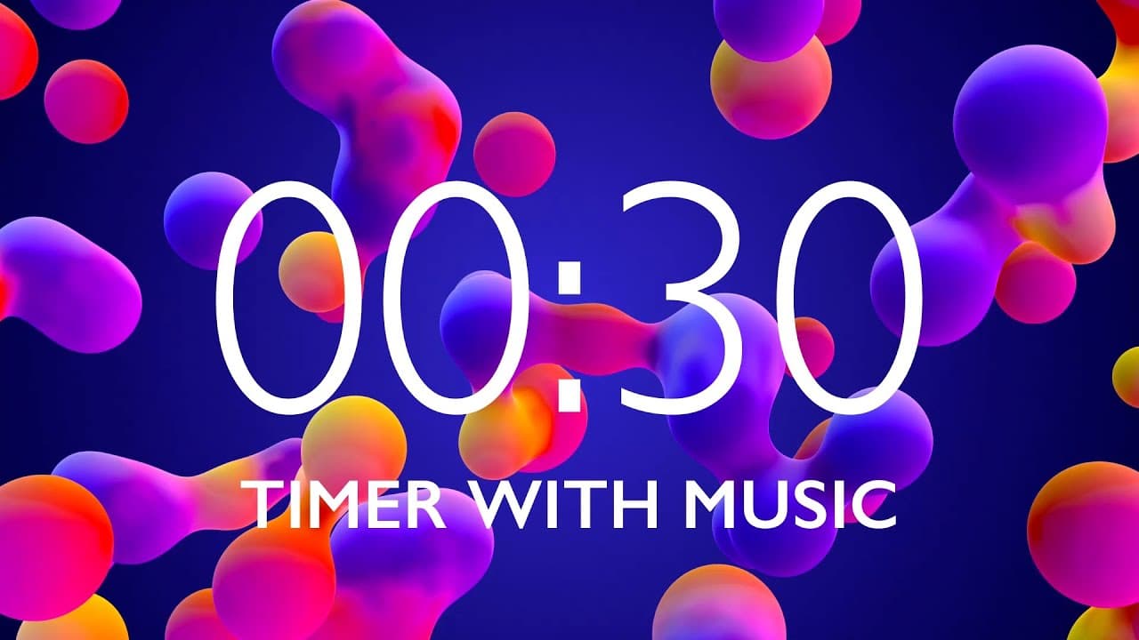 30 Seconds Timer with Relaxing Music and Alarm – Lava Lamp Background