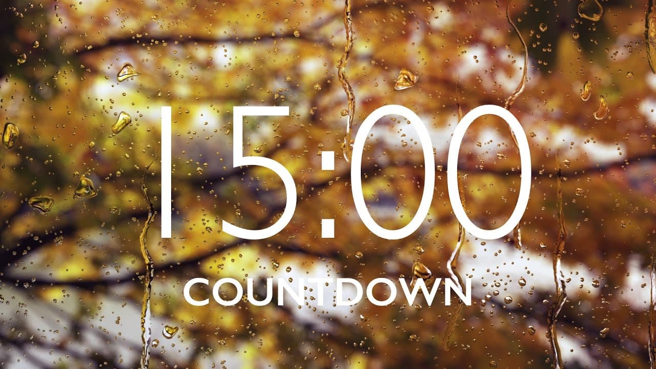 15 Minute Timer with Relaxing Music and Alarm – Autumn Leaves Background
