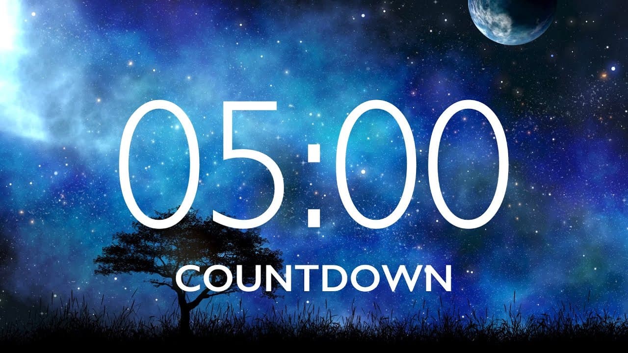5 Minute Timer with Relaxing Music and Alarm – Starry Sky Background
