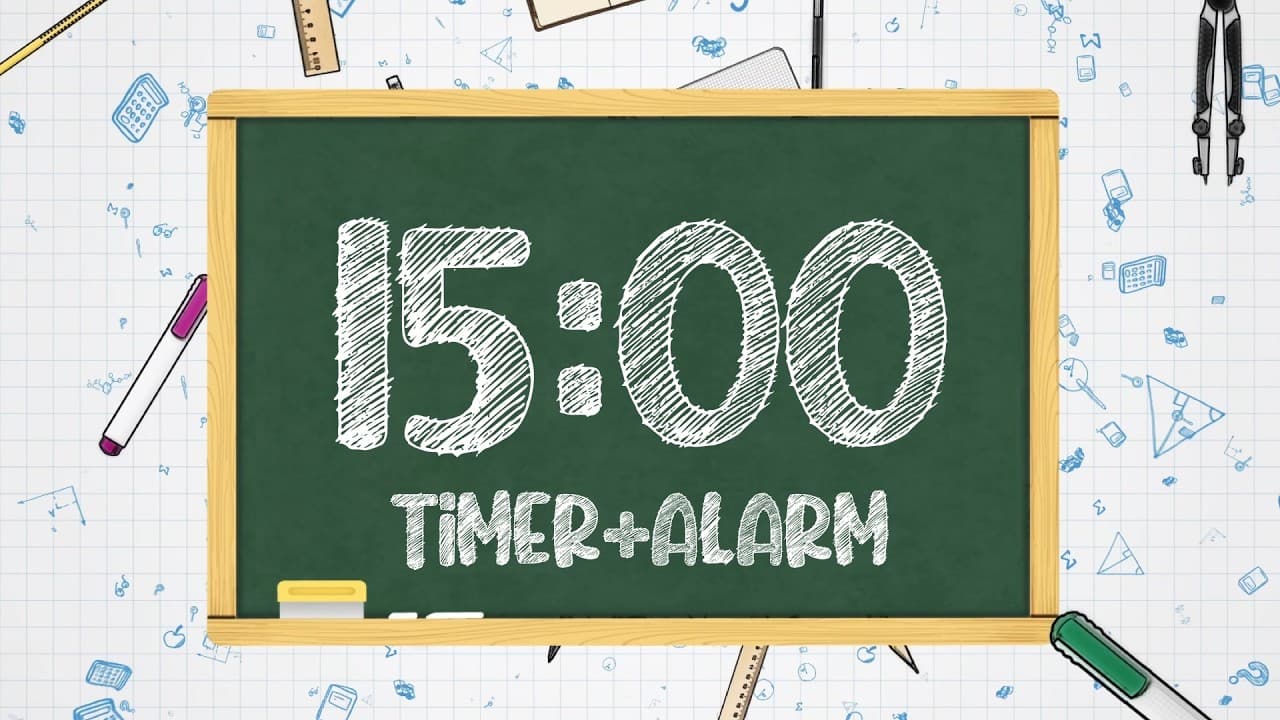 15 Minute Classroom Timer - No Music – Chalkboard Background