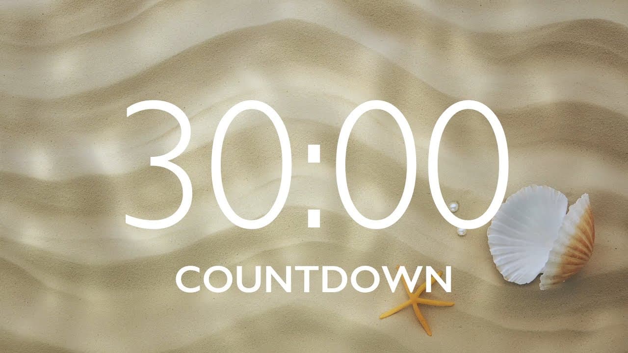 30 Minute Timer with Relaxing Music and Alarm – Sand Background